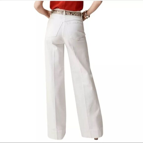 J Crew Wide-leg denim trouser in white Womens Size 32 White - Picture 3 of 12